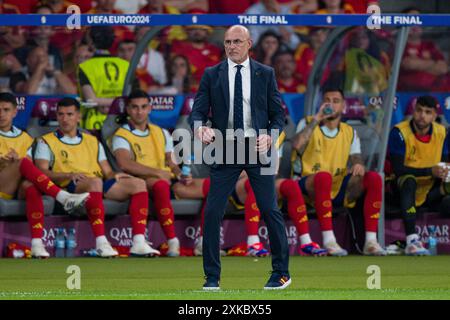 Berlino, Germania. 14 luglio 2024. L'allenatore Luis de la Fuente dell'Olympiastadion spagnolo guarda alla finale di UEFA EURO 2024 tra Spagna e Inghilterra all'Olympiastadion il 14 luglio 2024 a Berlino, Germania. (Foto di SPP) (Eurasia Sport Images/SPP) credito: SPP Sport Press Photo. /Alamy Live News Foto Stock