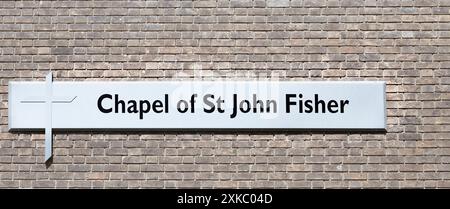 Cappella e Cappella di St John Fisher, edificio cattolico Chrstiano presso l'Università di Cambridge, Inghilterra. Foto Stock