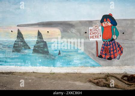 John o' Groats Street Art Foto Stock