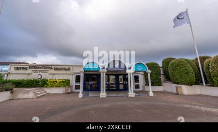 Ingresso al Centre International de Deauville (CID), noto anche come CID Anne d'Ornano, il centro congressi e conferenze internazionale di Deauville Foto Stock