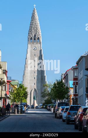 Reykjavik capitale de l'Islande - Hallgrímskirkja église protestante| Reykjavik capitale dell'Islanda - Hallgrímskirkja Foto Stock