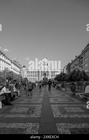 Praga, Repubblica Ceca -7-2-2024: Piazza Venceslao a Praga Foto Stock