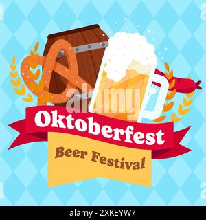 illustrazione per celebrare il festival della birra oktoberfest Illustrazione Vettoriale