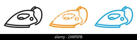 Set di logo Electric Iron Icon Vector o gruppo pacchetto Illustrazione Vettoriale