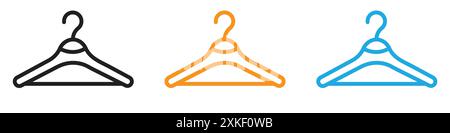 set di logo vettoriale o gruppo pacchetto con l'icona dell'appendiabiti Illustrazione Vettoriale