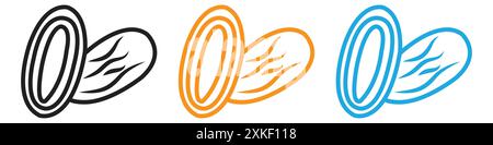 Set di logo vettoriale icona Jujujube o gruppo pacchetto Illustrazione Vettoriale