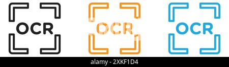 Set di logo OCR Icon Vector o gruppo pacchetto Illustrazione Vettoriale