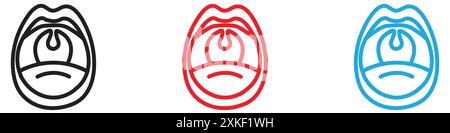 Set di logo vettoriale per l'icona della bocca orale della gola o gruppo di confezioni Illustrazione Vettoriale