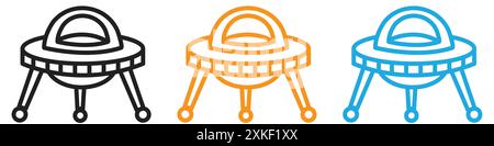 set di logo ufo flying icon vector o gruppo pacchetto Illustrazione Vettoriale
