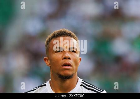 Varsavia, Polonia. 20 luglio 2024. Steve Kapuadi (Legia) visto durante la partita PKO BP Ekstraklasa tra squadre di Legia Warszawa e Zaglebie Lubin allo Stadion Miejski Legii Warszawa. Punteggio finale 2:0 credito: SOPA Images Limited/Alamy Live News Foto Stock