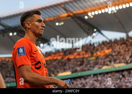 Varsavia, Polonia. 20 luglio 2024. Tomasz Pienko (Zaglebie) visto durante la partita PKO BP Ekstraklasa tra squadre di Legia Warszawa e Zaglebie Lubin allo Stadion Miejski Legii Warszawa. Punteggio finale 2:0 credito: SOPA Images Limited/Alamy Live News Foto Stock