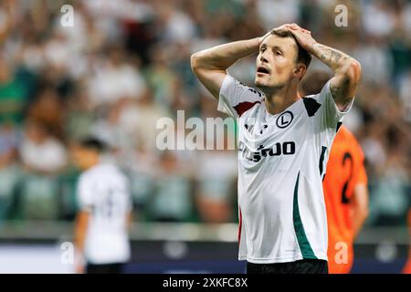 Varsavia, Polonia. 20 luglio 2024. Marc Gual (Legia) visto durante la partita PKO BP Ekstraklasa tra squadre di Legia Warszawa e Zaglebie Lubin allo Stadion Miejski Legii Warszawa. Punteggio finale 2:0 (foto di Maciej Rogowski/SOPA Images/Sipa USA) credito: SIPA USA/Alamy Live News Foto Stock