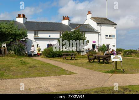 Coastguard Cottages a Dunwich Heath, Suffolk, Inghilterra, Regno Unito Foto Stock