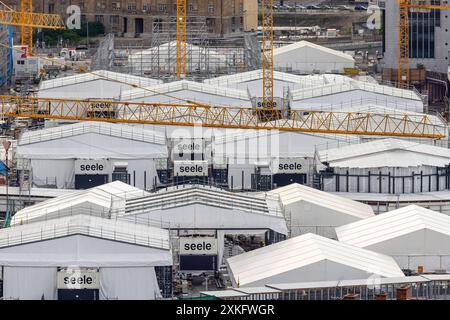 Baustelle Stuttgart 21, neuer Hauptbahnhof. // 21.07.2024: Stoccarda, Baden-Württemberg, Deutschland, Europa *** cantiere Stoccarda 21, nuovo m Foto Stock