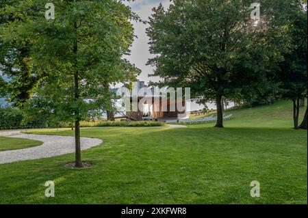 Skyttehuset scena aperta a Vejle dal fiordo, Danimarca Foto Stock