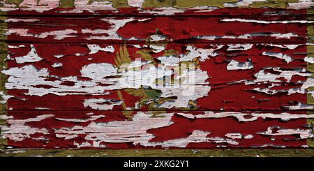 Bandiera del Montenegro dipinta su una tavola di legno grunge. Foto Stock