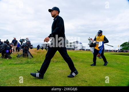 Troon, Scozia, Regno Unito. 21 luglio 2024. Il quarto round del 152° Campionato Open si tiene presso il campo da golf Royal Troon. Fig.; Xander Schauffele. Foto Stock