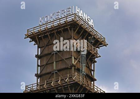 Coke tower della cokeria Hansa, Germania, Renania settentrionale-Vestfalia, Ruhr area, Dortmund Foto Stock