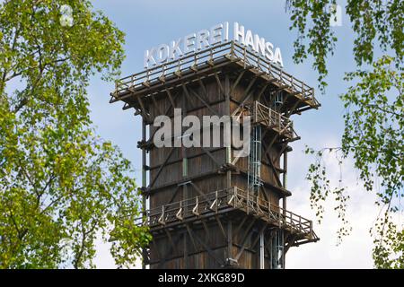 Coke tower della cokeria Hansa, Germania, Renania settentrionale-Vestfalia, Ruhr area, Dortmund Foto Stock