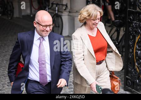 Londra, 23 luglio 2024. Richard Hermer, Procuratore generale e Baronessa Smith di Basildon, Angela Smith, leader della camera dei lord, pari a vita. I ministri partecipano alla riunione del gabinetto del governo del Partito Laburista a Downing Street, Londra, Regno Unito credito: Imageplotter/Alamy Live News Foto Stock