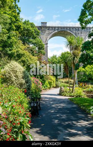 I pluripremiati Trenance Gardens di Newquay, in Cornovaglia, nel Regno Unito. Foto Stock