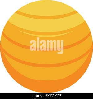 Pianeta giallo con un'atmosfera che ruota nel sistema solare Illustrazione Vettoriale