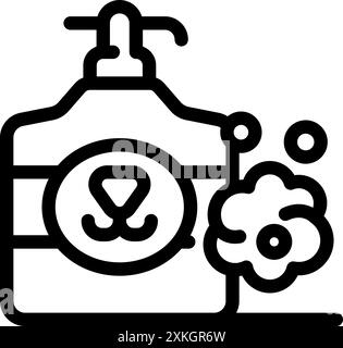 Flacone dispenser shampoo PET che rilascia una nuvola di schiuma soffice e profumata per una pulizia delicata ed efficace Illustrazione Vettoriale