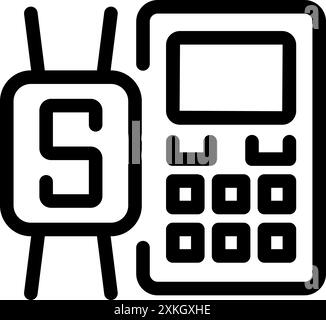 Voto elettronico con una macchina per il calcolo dei risultati elettorali o referendari Illustrazione Vettoriale