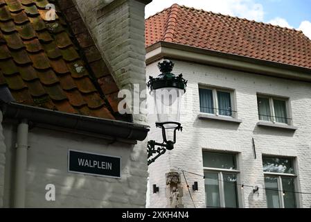 Architettura tradizionale nella città di Bruges, Belgio. Foto Stock