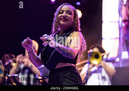 Seravezza, Italia. 22 luglio 2024. Il gruppo musicale britannico Incognito in concerto al Seravezza Blues Festival. (Foto di Stefano dalle Luche/Pacific Press) credito: Pacific Press Media Production Corp./Alamy Live News Foto Stock