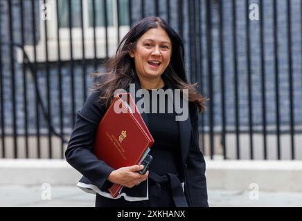 Londra, Regno Unito. 23 luglio 2024. Lisa Nandy, Segretario di Stato per la cultura, i media e lo sport, a Downing Street per l'ultima riunione del Gabinetto prima della pausa estiva. Crediti: Mark Thomas/Alamy Live News Foto Stock