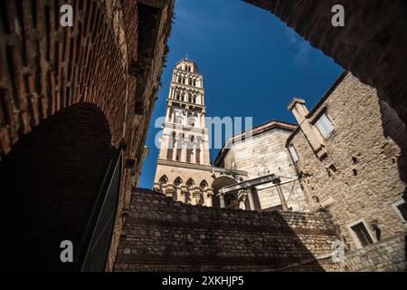 Peristilio del Palazzo di Diocleziano, Split, Croazia Foto Stock