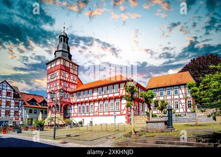 Città vecchia di Treffurt, Germania Foto Stock