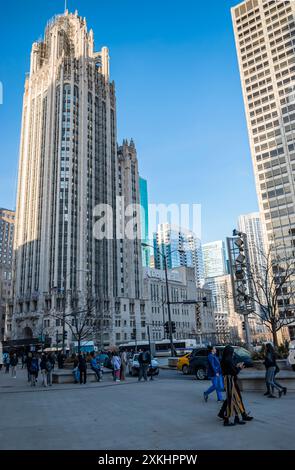 Chicago, Illinois, USA - marzo 2019: Ingresso meridionale al Magnificent Mile di Chicago Foto Stock