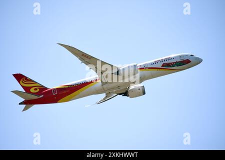 Boeing 787 Dreamliner Hainan Airlines . Aereo per l'aeroporto di Fiumicino. Fiumicino (Italia), 23 luglio 2024. Fotograzione01 Foto Stock