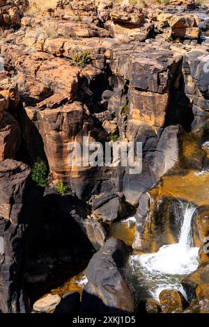 Il Luck Potholes di Bourke. Vista del Blyde River Canyon lungo la Panorama Route del Sud Africa nei Monti Drakensberg. Foto Stock