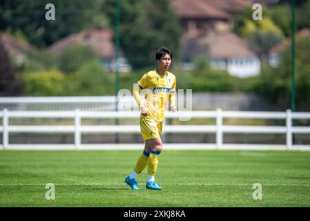 19 luglio 2024: Daichi Kamada del Crystal Palace durante l'amichevole pre-stagione tra il Crystal Palace e il Charlton Athletic alla Crystal Palace academy Foto Stock