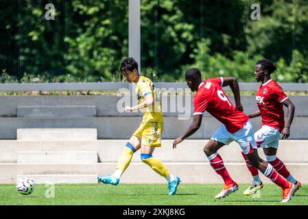 19 luglio 2024: Daichi Kamada del Crystal Palace durante l'amichevole pre-stagione tra il Crystal Palace e il Charlton Athletic alla Crystal Palace academy Foto Stock