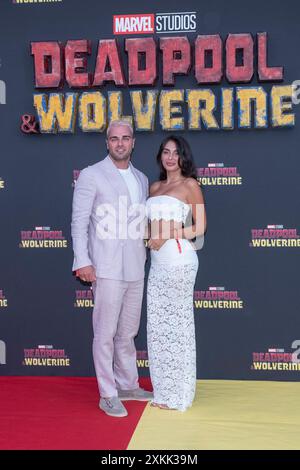 Milano, Italia. 23 luglio 2024. Via Pier Lombardo 12. Prima del film Deadpool &amp; Wolverine - spettacolo - Milano, Italia - Marted&#xec; 23 luglio 2024 (foto Alessandro Cimma/Lapresse) 12 Pier Lombardo Street. Anteprima del film Deadpool &amp; Wolverine - Entertainment - Milano, Italia - martedì 23 luglio 2024 (foto Alessandro Cimma/Lapresse) crediti: LaPresse/Alamy Live News Foto Stock