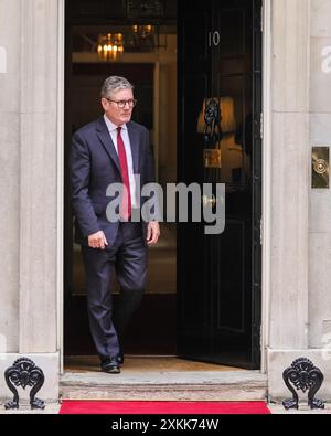 Londra, 23 luglio 2024. Sir Keir Starmer, primo ministro britannico, dà il benvenuto ad Abdullah II, re di Giordania t0 10 Downing Street a Londra oggi. Crediti: Imageplotter/Alamy Live News Foto Stock