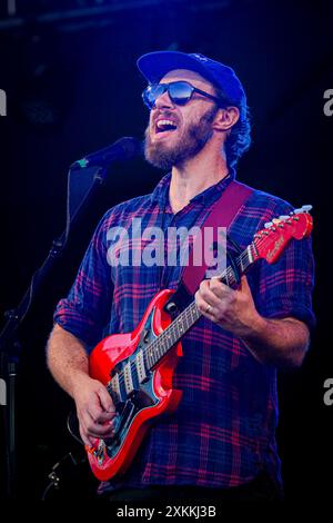 Musicista irlandese, James Vincent McMorrow, Vancouver Folk Music Festival, Vancouver, British Columbia, Canada Foto Stock