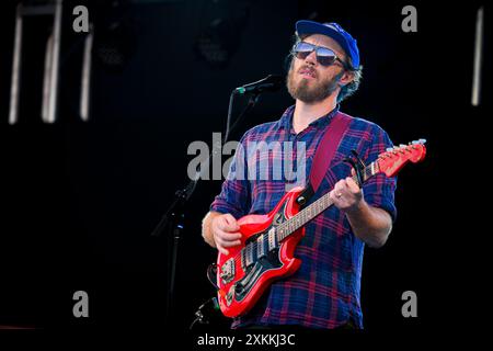 Musicista irlandese, James Vincent McMorrow, Vancouver Folk Music Festival, Vancouver, British Columbia, Canada Foto Stock