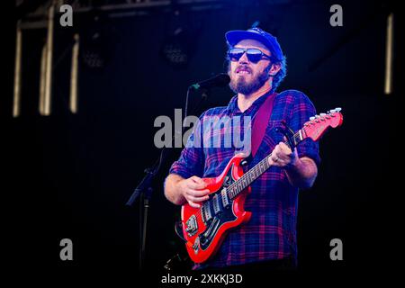 Musicista irlandese, James Vincent McMorrow, Vancouver Folk Music Festival, Vancouver, British Columbia, Canada Foto Stock