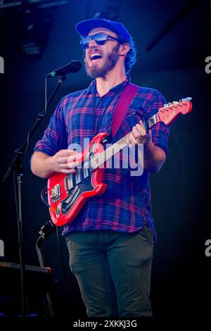 Musicista irlandese, James Vincent McMorrow, Vancouver Folk Music Festival, Vancouver, British Columbia, Canada Foto Stock