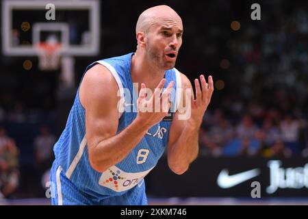 Nick Calathes (Grecia). Torneo di qualificazione olimpica FIBA. Pireo 2024. Foto Stock