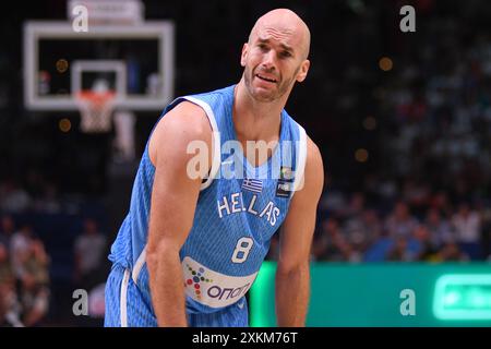 Nick Calathes (Grecia). Torneo di qualificazione olimpica FIBA. Pireo 2024. Foto Stock