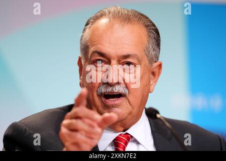 Andrew Liveris, presidente del Comitato organizzativo di Brisbane 2032 durante una conferenza stampa al Main Press Centre di Parigi. Data foto: Martedì 23 luglio 2024. Foto Stock