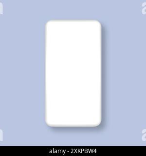 Smartphone moderno e realistico con mockup in argilla e schermo bianco. Modello per la presentazione dell'interfaccia di progettazione dell'interfaccia utente o dell'infografica. Vettore Illustrazione Vettoriale