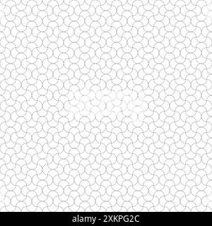 Ornamento geometrico arabo senza cuciture di colore nero. Linee sottili. Illustrazione Vettoriale