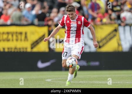 Cracovia, Polonia. 20 luglio 2024. Danian Pavlas di Resovia Rzeszow visto in azione durante la partita di calcio polacca Betclic 2 League 2024/2025 tra Wieczysta Krakow e Resovia Rzeszow allo stadio Wieczysta. Punteggio finale; Wieczysta Krakow 0:1 Resovia Rzeszow. Credito: SOPA Images Limited/Alamy Live News Foto Stock